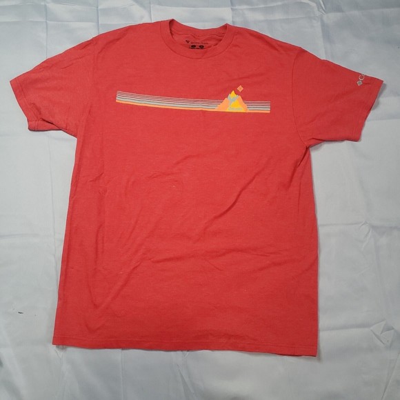 Columbia Men's Red Soft Short Sleeve Shirt Mountain Graphic Size Large - Picture 1 of 6